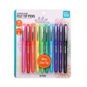Pen+Gear Felt Tip Pens, Ultra Fine Point, Assorted Ink Colors, 10 Count