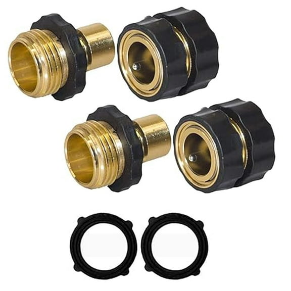 Wideskall 3/4" inch Garden Hose Thread GHT Male to Female Garden Hose Fitting Quick Connector 2 Sets