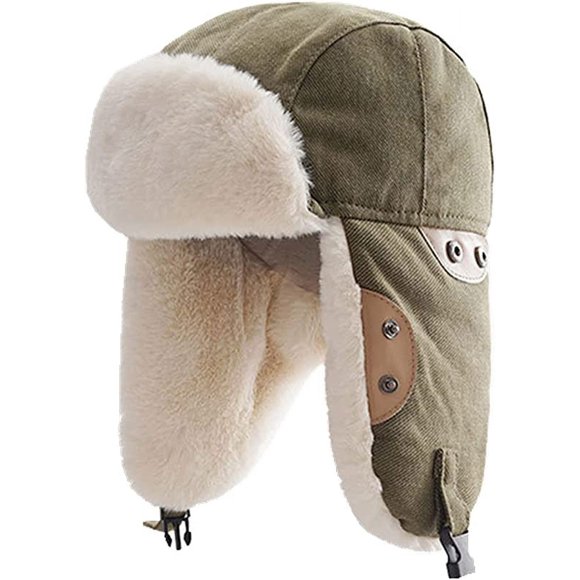 Jinsinto Womens Winter Hat Thick Warm Sherpa Lined Fleece Pilot Hood Cap Windproof Earflap Beanie Peruvian Trapper Hat for Men Cycling