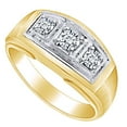 thumbnail image 2 of AFFY Father's Day Gift 0.47 Carat (Cttw) Round White Natural Diamond Three Stone Men's Engagement Wedding Ring In 14k Solid Yellow Gold Ring Size-10, 2 of 2