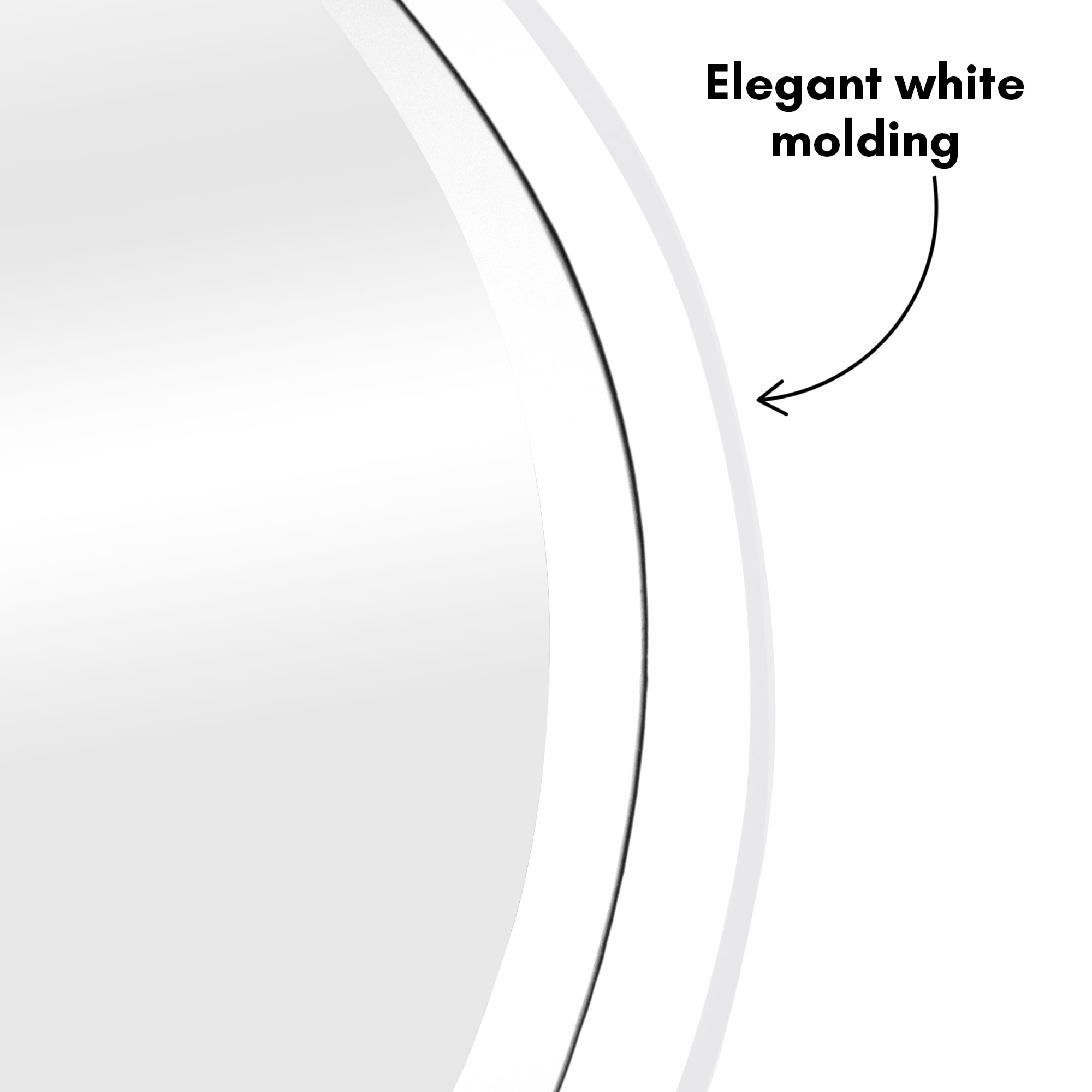 Americanflat - 20x20 White Round Mirror with Strap Circle Mirror for Bathroom, Bedroom, Entryway, Living Room