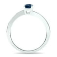 thumbnail image 3 of SZUL Women's Solitaire Sapphire Wave Ring in 10K White Gold, 3 of 5