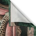 thumbnail image 3 of Ambesonne Leopard Kitchen Curtains, Monsteras Wild Cat Lounge, 55"x24", Pink and Jade Green, 3 of 3