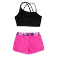 thumbnail image 4 of Nyeemya Kids Girls 2 Piece Gymnastics Dance Sport Outfits Crop Top with Shorts Active Set Athletic Gardenia Rose 8, 4 of 5