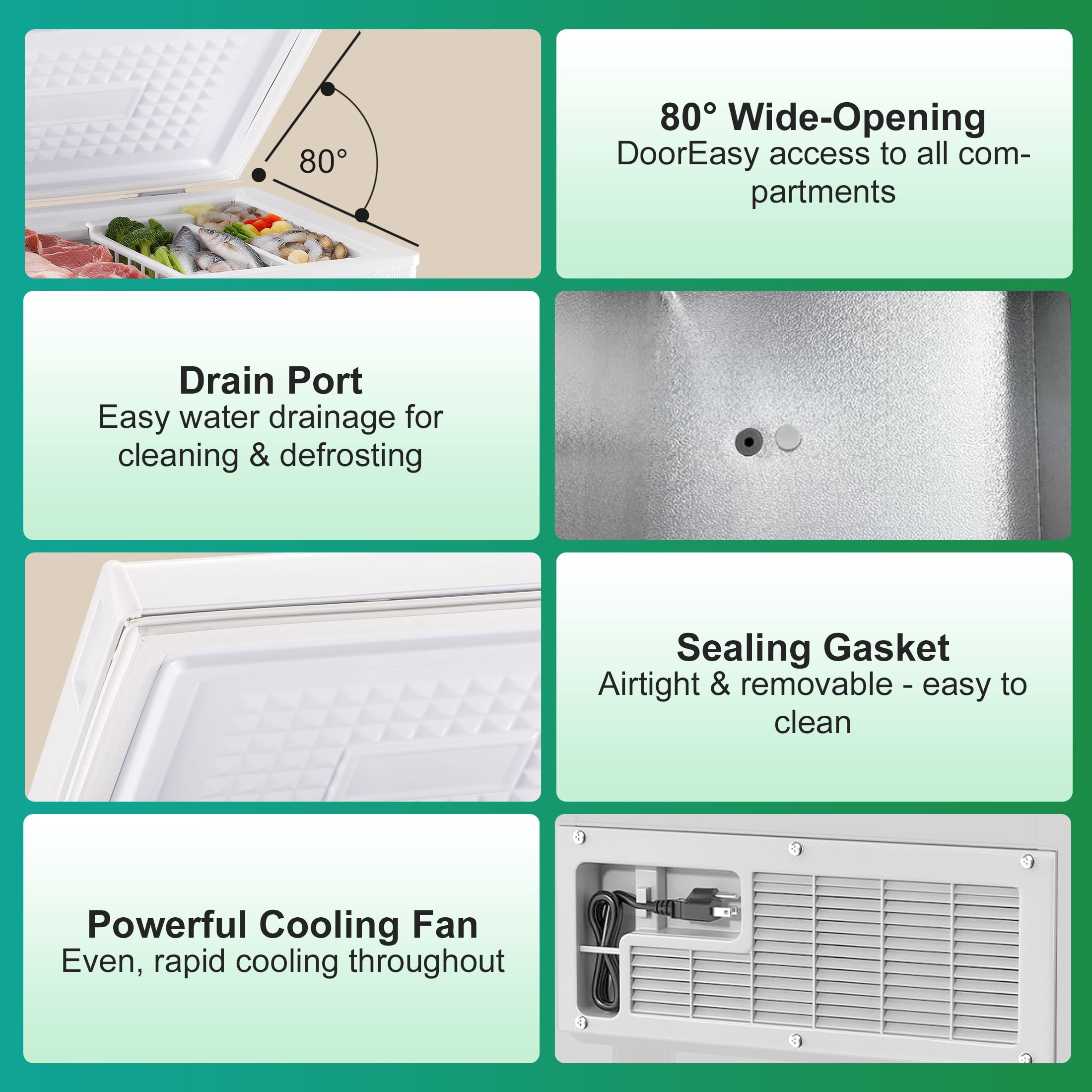 Wanai 5 cu ft Deep Freezer, White, for Garage, Kitchen, or Basement