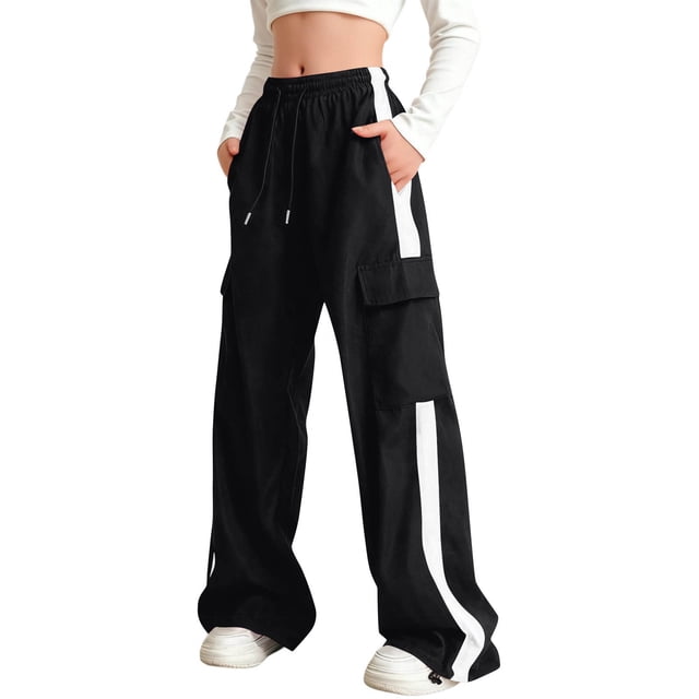 Pantalones largos para niños y pantalones de verano con cintura elástica para niños, pantalones casuales de pierna ancha de color sólido, pantalones largos para niños, pantalones de abrigo para niños,