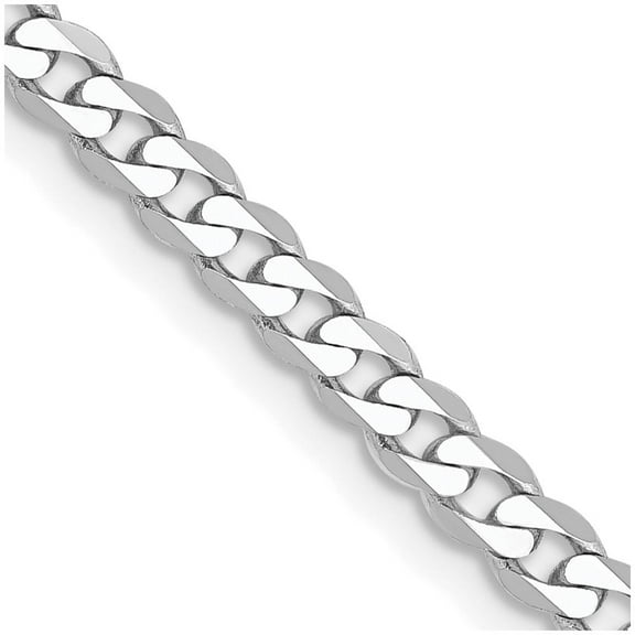 Auriga Fine Jewelry 14K White Gold 20.9mm Curb Chain Necklace 16inch for Women