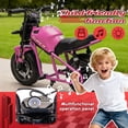 thumbnail image 5 of 24V 9AH Electric Dirt Bike, 12 MPH & 110lb Max, 350W Ride On Toy for Big Kids w/14in EVA Wheels & Metal Frame, Twist Grip Throttle, Dual Suspension, Music, Light, Kids Motorcycle for Kids 6+, Pink, 5 of 7