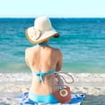 thumbnail image 7 of Women's Flower Woven Beach Bag, Sunflower Mobile Phone Tote, Lightweight Summer Vacation Purse, Multi-Color Options, 20x15x9cm, 7 of 7