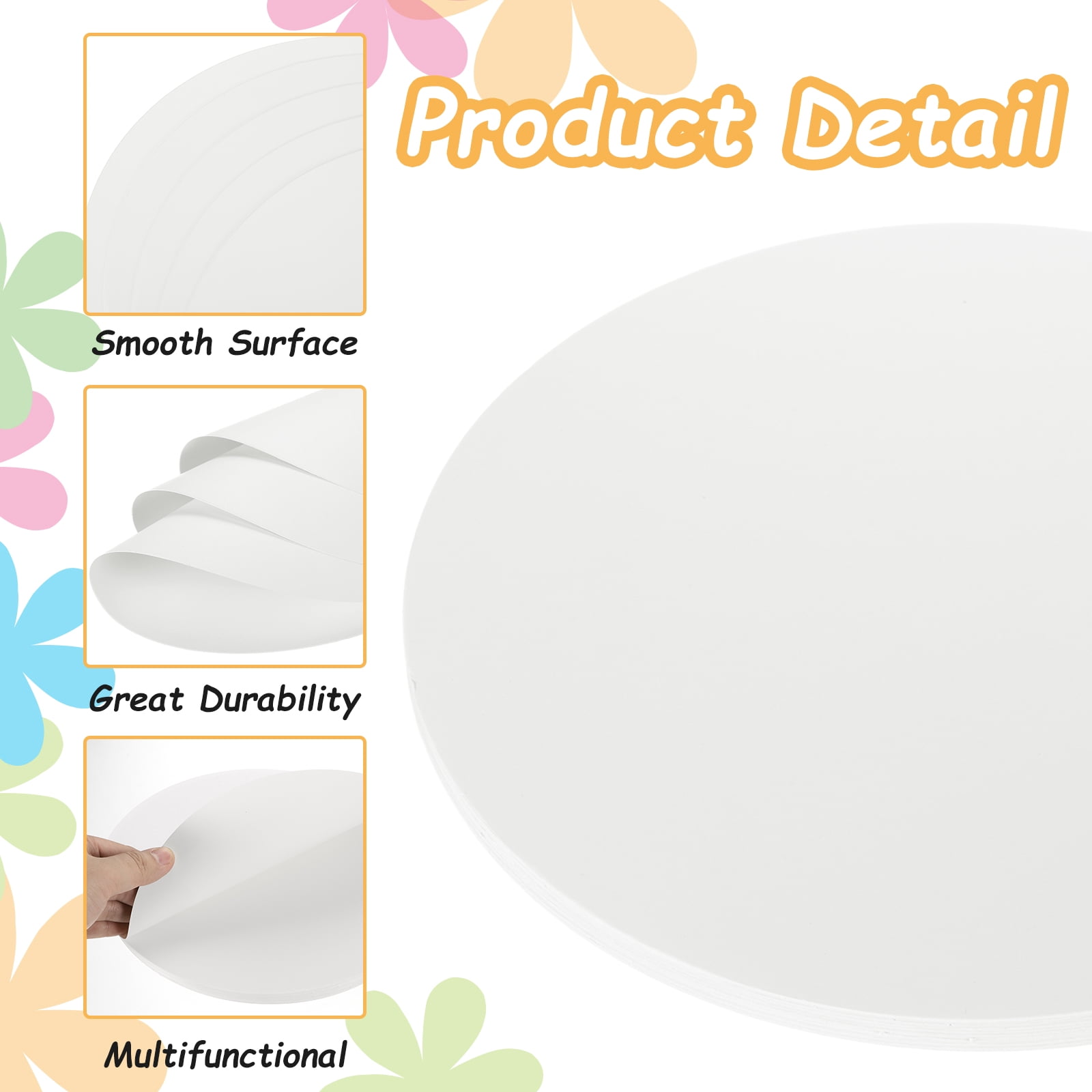 Uxcell Circle Kraft Paper, Round Shape Cardstock Paper Circle Bulletin Board for Art Supplies, Origami, Paper Crafting Cream White 15 x 15 Inch