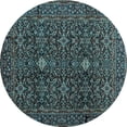 thumbnail image 1 of Ahgly Company Indoor Round Persian Light Blue Traditional Area Rugs, 4' Round, 1 of 4