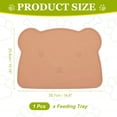 thumbnail image 2 of Uxcell Silicone Pet Feeding Mat, Waterproof Dog Cat Food Bowl Placemat Tray Anti-Slip with Raised Edge Foldable Heat-Resistant (Dark Pink, Bear Shape), Intended for Cat Dog Water Bowl, 2 of 7