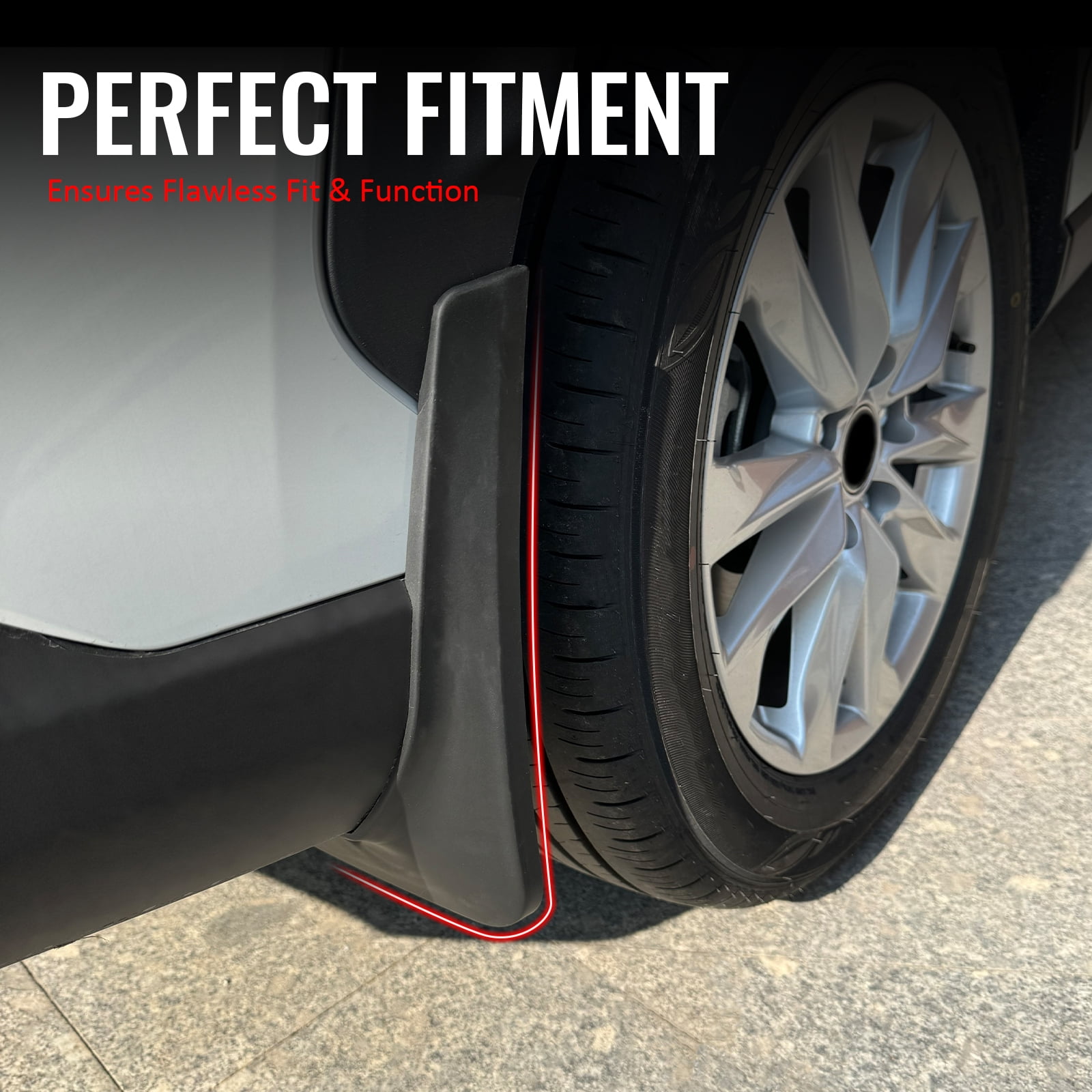 Ikon Motorsports 4PCS Front Rear Mud Flaps Wheel Arch Splash Guards MudFlaps For 2022-2026 Toyota Corolla Cross, Black PP Polypropylene PK389-16N00-TP