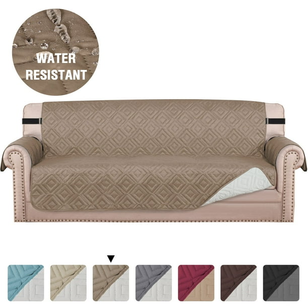 Primebeau Reversible Sofa Slipcover Furniture Protector Water Resistant 2 Inch Wide Elastic Straps Cover Couch Covers Pets Kids Fit Sitting Width Up To 66 Taupe Beige Com Primebeau Reversible Sofa Slipcover, How To Get Water Marks Out Of Sofa Covers