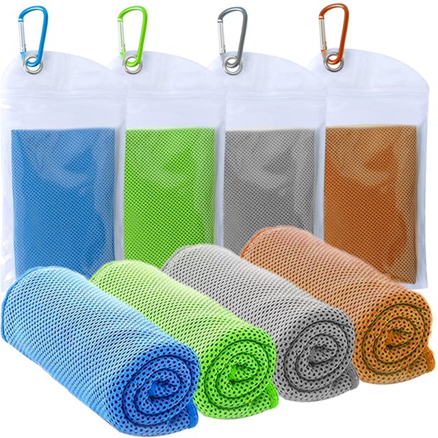 Toalla de enfriamiento para entrenamiento, gimnasio, fitness, golf, yoga, camping, senderismo, bolos, viajes, deportes al aire libre para alivio de enfriamiento instantáneo (4 paquetes) Vhermosa Yoga y Pilates