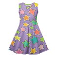 thumbnail image 4 of Cethrio Kids Girls Dresses 2025, Dancewear A-Line Birthday Sleeveless Summer Dresses Purple Size 5-6 T, 4 of 5