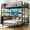 Black with Drawers, variant on Metal Bunk Bed Twin Over Twin Size with Desk L-Shaped Bunk Bed with Led Lights & Charging Station for Adults, Twin Loft Bed Frame with Storage Shelves & Safety Guardrail & Ladder, Black