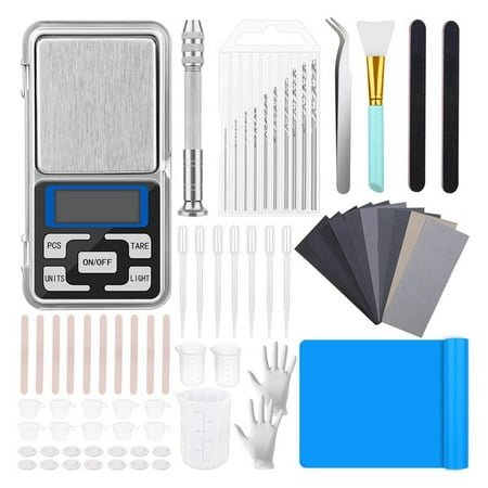 

170Pcs Tool Kit Epoxy Tools with Silicone Sheet Drill Sandpapers Pocket Scale Mixing Cups