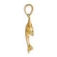 thumbnail image 2 of 14K Yellow Gold 2-Dimensional Polished Finish Dolphin Jumping Design Charm Pendant, 2 of 3