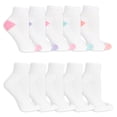 thumbnail image 2 of Fruit of the Loom Cushion Ankle Socks for Women, White Assorted (10-Pack), 2 of 5