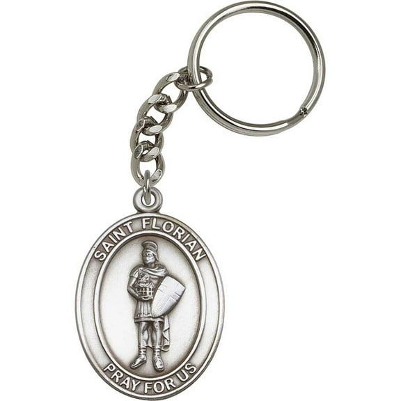 Antique Silver St. Florian Keychain