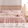 thumbnail image 4 of 3 Pieces Gingham Comforter Set Modern Style Pink Plaid Queen Comforter Set 100% Washed Microfiber Boho Comforter Farmhouse Gingham Plaid Bedding Set, 4 of 5