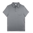 thumbnail image 2 of Polo T Shirts for Men Solid Color Lapel Loose Outdoor Pockets Short Sleeved Collar Golf Button Mens Dress Shirts Grey L, 2 of 9