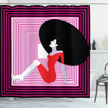 Ambesonne Diva Shower Curtain, Pop Art Vintage Woman, 69"Wx84"L, Multicolor