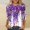 Purple, variant on Tmtolofot Graphic Tees For Womens Summer Casual T Shirts 3/4 Sleeve Womens Round Neck Petals Printed Tops Women Comfy Lightweight Tunic Blouses