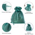 thumbnail image 2 of Bolsas de organza QIANF, 20 unidades, 15 x 23 cm, con cordón verde oscuro, 2 of 6