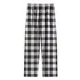 thumbnail image 3 of Penkiiy Boys Girls Pajama Pants Long Sleep Pants Soft Elastic Waist Pajama Bottoms Plaid Lounge Pants with 2 Pockets Black, 3 of 3