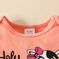thumbnail image 2 of Baby Girl Fall Winter Clothes Newborn Infant Letter Holy Cow I'm CUTE Cow Print Long Sleeve Ruffle Romper Long Pants Headband Clothing Sets for 0 3 6 9 12 18 Months Baby Girl Outfit, 2 of 7