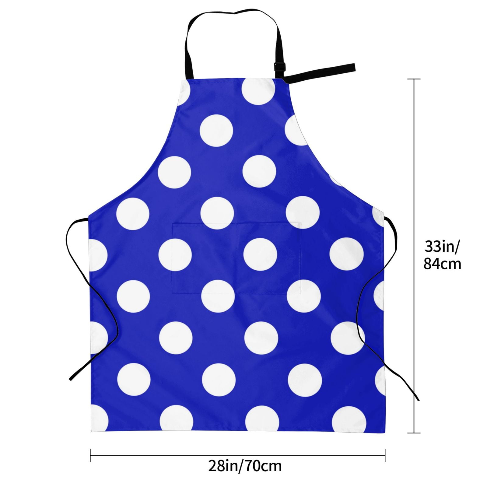 Kdxio Blue And White Polka Dot Apron with Pockets Adjustable Kitchen Aprons for Men Women Waterproof Aprons for Cooking,Drawing,Crafting, Baking Household Cleaning