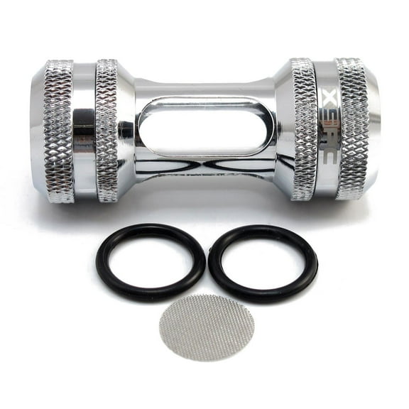 XSPC G1/4" Inline Filter, Chrome