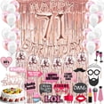 thumbnail image 4 of 71st Birthday Decoration Rose Gold, 71 Party Supplies Decoration, 71st Sash, 71 Cake Topper, 71st Photo Props, confetti Balloons, Curtain, 4 of 4