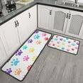 thumbnail image 2 of Colorful Dog Paw Footprint Kitchen Rugs Sets Of 2,Anti Fatigue Kitchen Mat Rugs Non Slip Washable,Decorative Kitchen Floor Mats for Kitchen,Sink,Laundry,17"X30"+17"X47", 2 of 7
