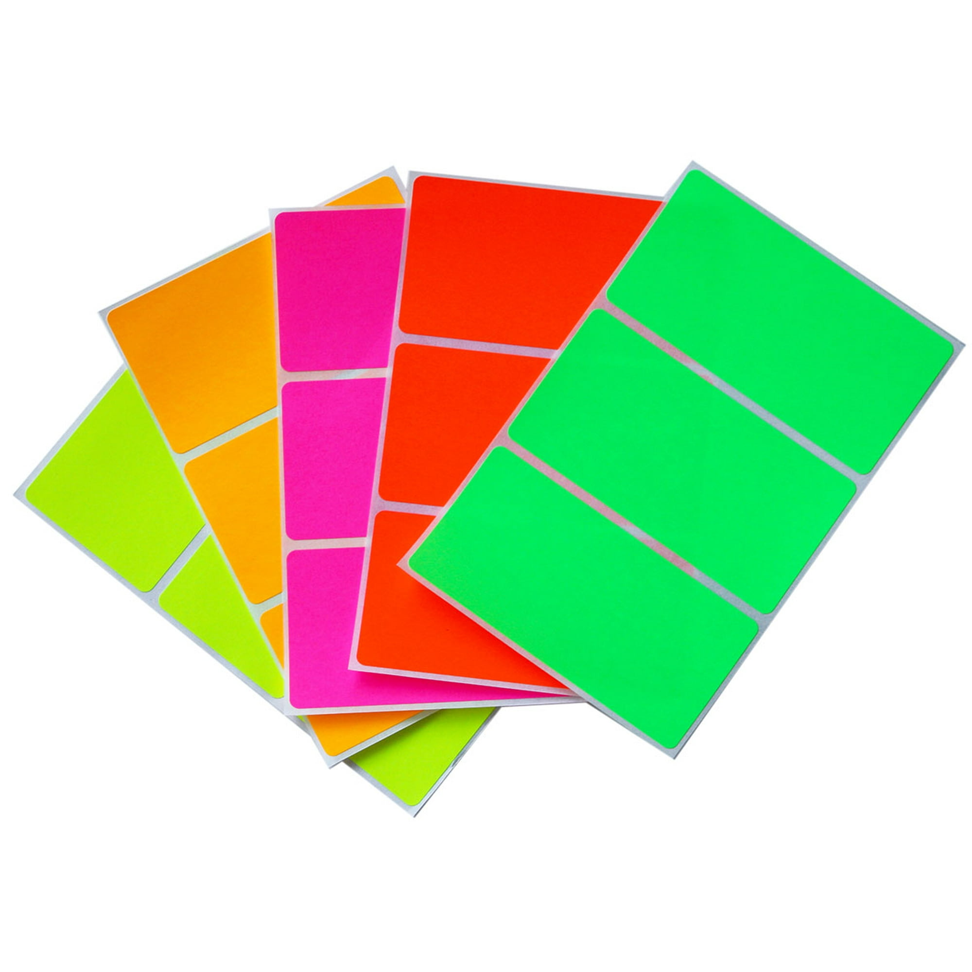 Moving Labels in 5 assorted neon colors 4 x 2 colored stickers (102 mm x 51 mm) - 30 Pack by Royal Green