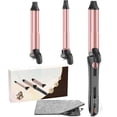 thumbnail image 7 of Rotating Curling Iron - 3 in1 Automatic Curling Iron with Interchangeable CurlingWand, 3/4, 1 1/4, 1 Inch CurlingIron for Lasting Beach Waves, Adjustable Temp, Instant Heat, Dual Voltage (Black), 7 of 7