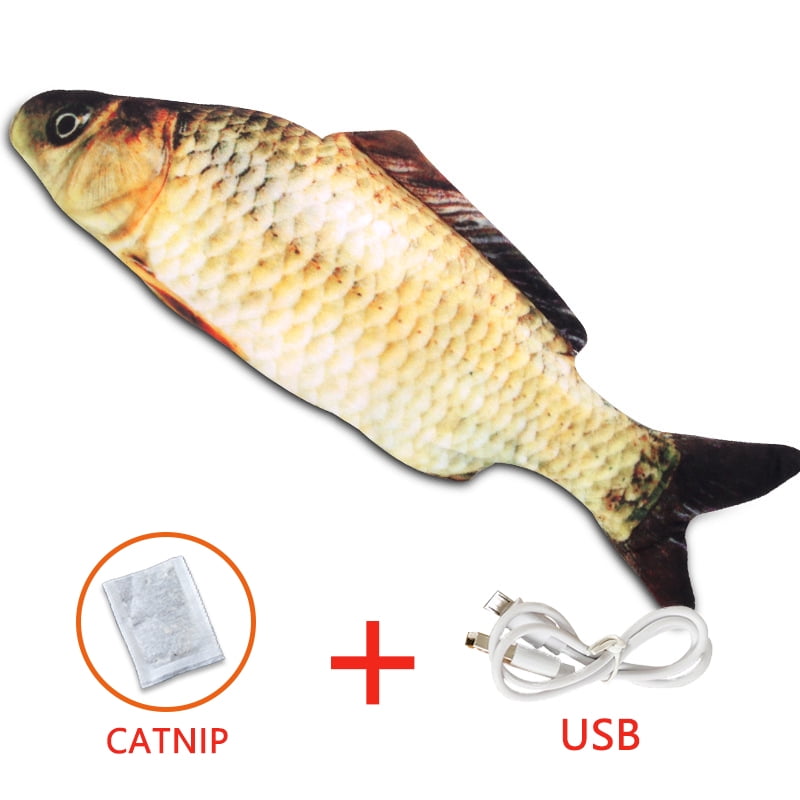 A Typebpet Soft Electronic Fish Shape Cat Toy Electric Usb Charging Simulation Fish Toys Funny Cat Chewing Playing Supplies Dropshiping New Walmart Com