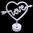 thumbnail image 2 of Panneau Néon LED, Lumière Néon en Forme de Cœur Alimentée par Batterie/usb Lampe Néon Colorée avec Support Base Lumière de Table Décorative pour Fête d'Anniversaire Bar, 2 of 8