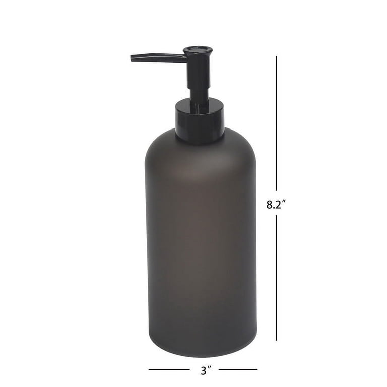 Mainstays Frosted Black Soap Pump, Plastic, Refillable, 19 oz