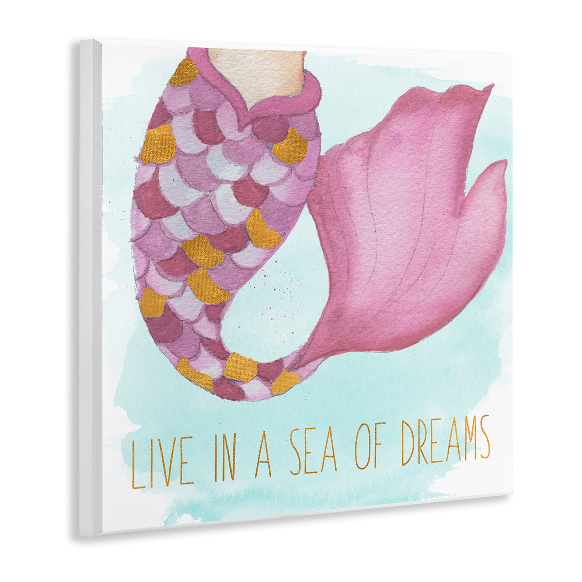 Stupell Industries Sea Of Dreams Mermaid Fantasy & Sci-Fi Painting Unframed Art Print Wall Art, 12 x 12