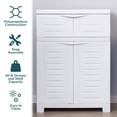 thumbnail image 4 of Sunnydaze Adjustable 34.5" Plastic 1-Shelf 1-Drawer Freestanding Storage Cabinet, Speckled White with Speckled White Trim, 4 of 13