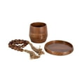 thumbnail image 5 of Kate and Laurel Anaya Wooden Three-Piece Decor Accent Set, Walnut Brown, Set of 3, Modern Tabletop Decor Set including Planter Pot, Accent Tray, and Beaded Rope, 5 of 10