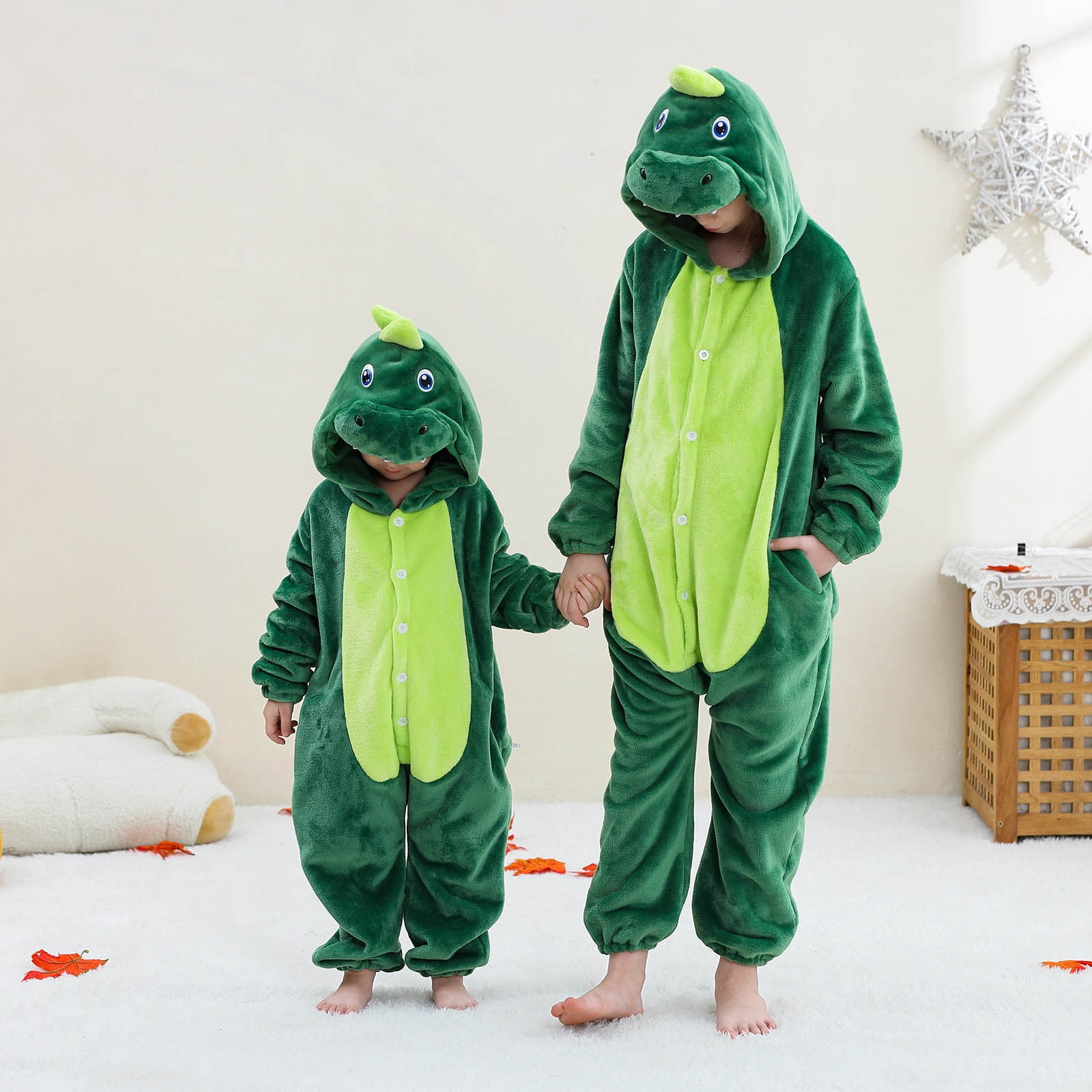Ahuyic Toddler Kids Casual Rompers, Autumns And Winters Kids Long Sleeved JumpSuit,Toddler Boys And Girls Cute Printing Casual Romper Long Sleeve Hooded Jumpsuit Cute Flannel Clothes