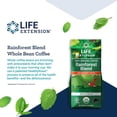 thumbnail image 4 of Life Extension Rainforest Blend Whole Bean Coffee Organic, Antioxidant Rich Coffee – Caffeinated – Vegetarian, Non-GMO, Gluten-free – 12 Ounces, 4 of 5