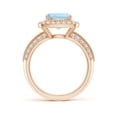 thumbnail image 2 of Angara Natural 1.95 Ct. Aquamarine with Diamond Halo Ring in 14K Rose Gold for Women (Ring Size: 12), 2 of 9