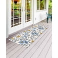 thumbnail image 2 of Blue Yellow Floral Front Door Mat Vintage Plant Abstract Art Leaf Flower Welcome Doormat Indoor Outdoor Entrance Floor Mat Non-Slip Washable Runner Rug for Front Porch Decor 16x47 Inch, 2 of 6