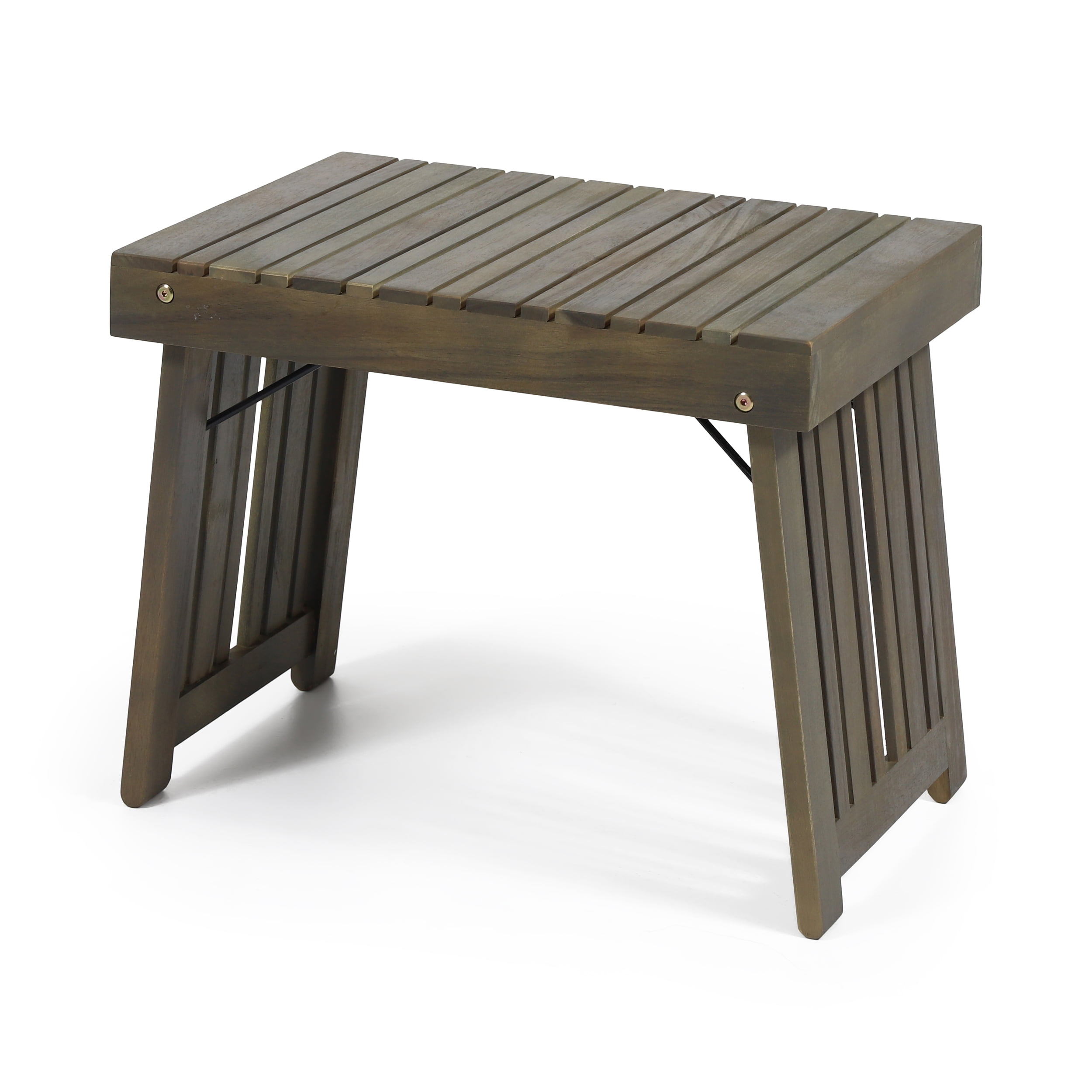 Euroco Foldable Acacia Wood Outdoor Side Table with Slatted Top, No Assembly Required