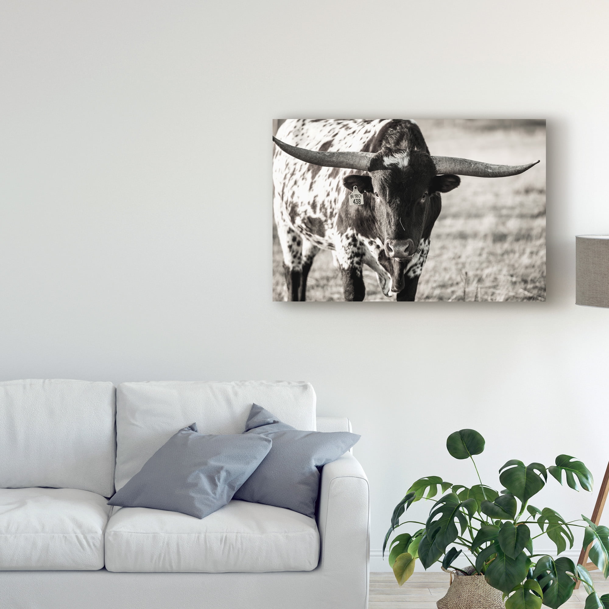 Trademark Fine Art 'Longhorn Portrait Centered' Canvas Art by Tyler Stockton